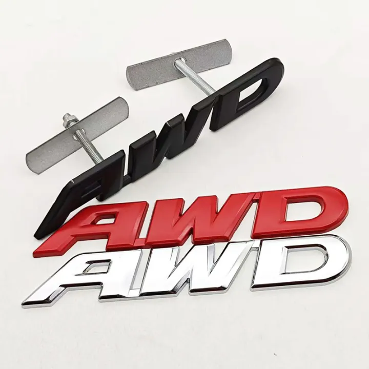 3D Metal AWD Logo Badge Sticker Car Body Emblem Decal Wheel Drive SUV ...