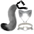 Fox Tail Fox Ears Set Plus Cute Paw Gloves Cosplay Animation Exhibition Halloween Party Animal Ears and Tail Set Plush Props.