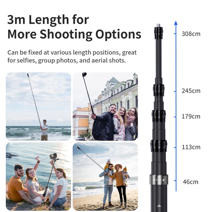 3m%20Invisible%20Selfie%20Stick%20Carbon%20Fiber%20Extended%20Monopod%20118"%20for%20%2013%20Insta360%20%20X4%20X5%20%20Osmo%20360/Action%205%20Pro%20Accessories%20-%20Image%205