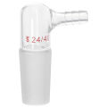 Borosilicate Glass 90 Degree Vacuum/Gas Adapter, Bent Inlet Adapter with 24/40 Inner Joint and Hose for Laboratory Lab Supply. 
