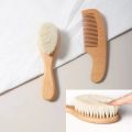 Soft Wool Baby Comb Set 2pcs Beech Wood Hair Brush Newborn Massager Baby Care Soothing Shower . 