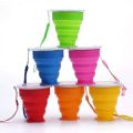 Portable Foldable Collapsible outdoor Travel Silicone Coffee Cup with cover folding water |. 