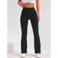 High Waist Flare Leg Yoga Pants Women with Pocket Push Up Butt Running Tights Wide Leg Pants Gym Outdoor Cycling Leggings.