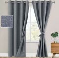Linen Curtains for Bedroom/living room with 16 eyelet, 2 Panels(1=panel Width 56 xLength 102 inch /grey colour)curtain fabric. 
