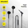 Awei PC-7 3.5mm Wired Earphones Stereo Bass Sound With Microphone Compatible With all kinds of Phone. 