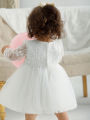 Baby Christening Stuff Dress Baby Dress Girls Party Birthday Wedding Princess White Dresses for Woman.