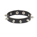 2024 Pu Leather Studded Bracelet Choker Punk Spike Rivets Cuff Black Wristband Adjustable Cuff Bangle. 
