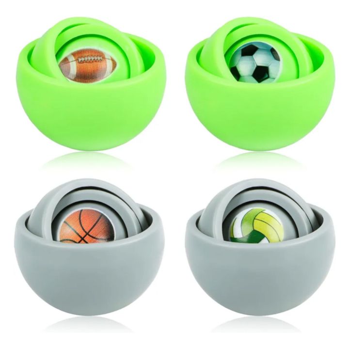 3D Ball Finger Training Spinner Toy – Pack of 4 Stress Relief Sensory Spinners, Rotating Cube Hand Fidget Toy for Anxiety Relief, Focus & Relaxation – Fun Fingertip Game for Kids & Adults