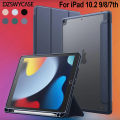 Hybrid Slim Case for iPad 9th/8th/7th Generation (2021/2020/2019)10.2 Inch with Pencil Holder Clear Transparent Back Shell Cover.