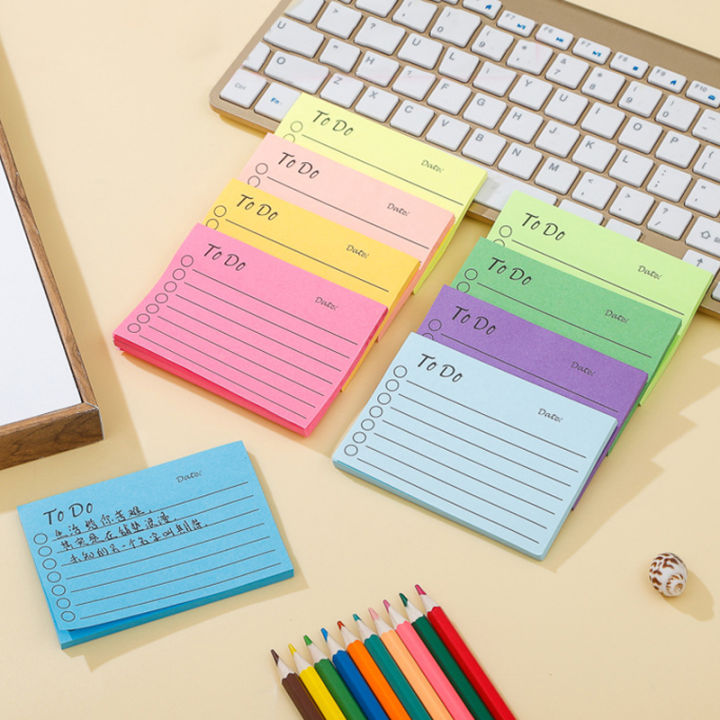 50 sheets Memo Pads Kawaii Solid To Do List Tearable Message Notes ...