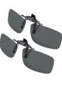 Gritin Clip on Sunglasses, [2-Pack] Mens/Womens UV400 Flip-Up Polarised Sunglasses - Convenient and Secure Fit over Prescription Eyeglasses Ideal for Driving and Outdoors-Day Vision. 