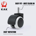 KAK 5pcs 2 inch Universal Swivel Caster Wheels Replacement Gaming Chair Office Chair Casters Trolley Rollers Furniture Hardware.