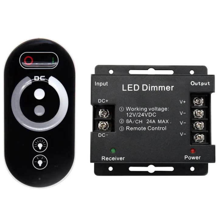 LED touch remote control DC12V-24V 18A PWM LED light strip dimmer with ...