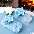 2 Holes 3D Snowflake Silicone Candle Mold Christmas Scented Candle Ornament Keychain Pendant Plaster Epoxy Resin Mold Craft Gift. 