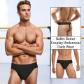 Men's Professional Full-seat Ballet Dance Belt for Adult Dance Cosplay Brief with Elastic Waistband and Double Layer Front.