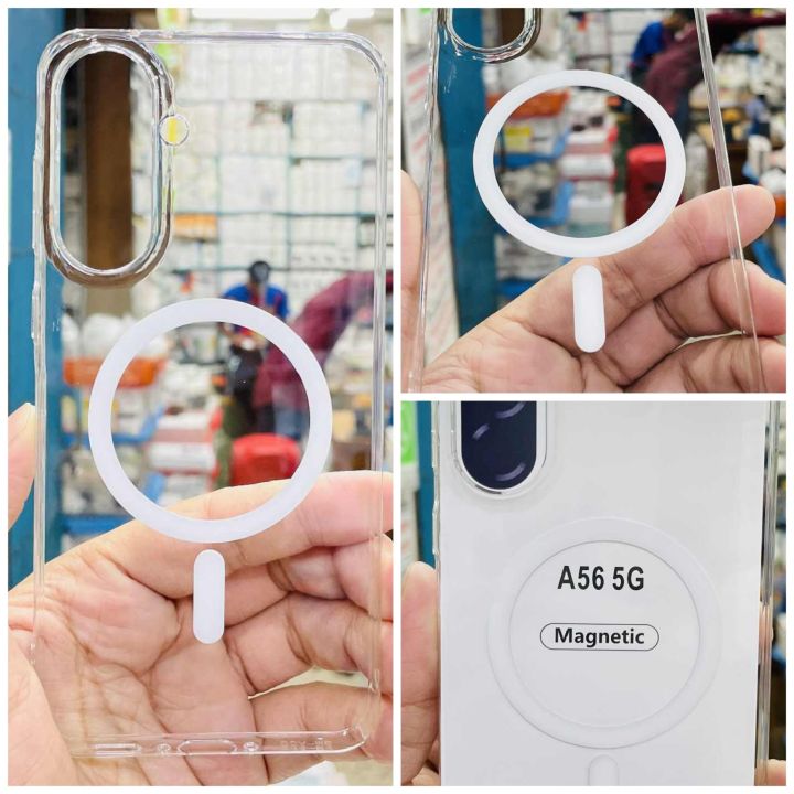 Samsung Galaxy A36,A55,A56,A15,A16 Anti Yellow Hard MagSafe Compatible Shockproof Transparent Slim Fit Wireless Charging supported Phone Back Case Mobile Cover