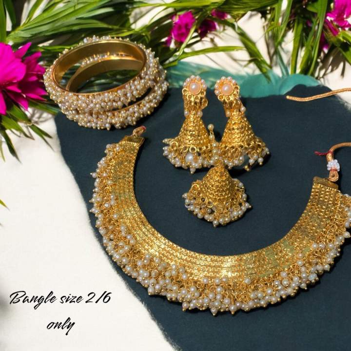 Fancy Necklace Set With Bangles For women