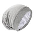 Silky Satin Lined Bonnet Sleep Cap Adjustable Stay On All Night Hair Wrap Cover Slouchy Beanie Curly Protection Silk Hair Bonnet. 