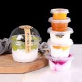 50/100Pcs 250ML Disposable Salad Cup Transparent Plastic Dessert Cups Bowls Container with Dome/Flat Lids for Ice Cream Cupcake.