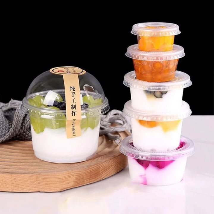 50/100Pcs%20250ML%20Disposable%20Salad%20Cup%20Transparent%20Plastic%20Dessert%20Cups%20Bowls%20Container%20with%20Dome/Flat%20Lids%20for%20Ice%20Cream%20Cupcake%20-%20Image%202