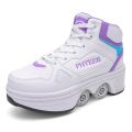 Boys Girls Rage Shoes Four Wheel Student Edition Kids Roller Skating Shoes with Retractable Wheels Adult Walking Skating Shoe. 