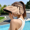 Beach Sun shell cap UV protection hollow out outdoor sports sun hat. 