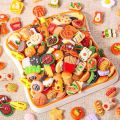 Miniature Food Toys Mixed Resin Food Dolls Kitchen Pretend Toys Suitable for Dollhouse Kitchen Toys Resin Miniature Food. 