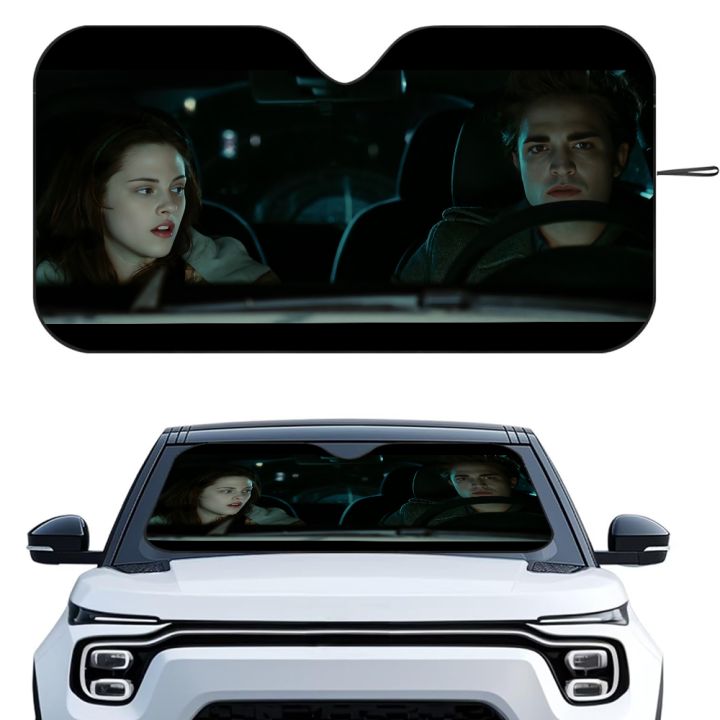 T-Twilight Movie Car Sunshade Curtains Heat-insulating Aluminum FilmReusable Suction Cup Blocks UV Rays Car Sun Visor Protector