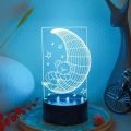 Teddy Bear On Moon Lamp 3D Night Light Illusion, lamp for kids room, Night lamp, decoration piece. 