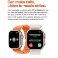 T800 Ultra Smart Watch Series 8 1.99" Bluetooth Call Smartwatch Heart Rate Sleep Monitoring IP67 water resistant. 
