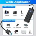Rifah USB 3.0 Hub, 4-Port USB Hub, 5Gbps Multiport USB Splitter, Multi USB Port Expander with 1ft Extended Cable, for MacBook Pro Air, Dell, Asus, HP, Laptop, Xbox, Flash Drive, HDD, Printer, Camera, Mouse. 