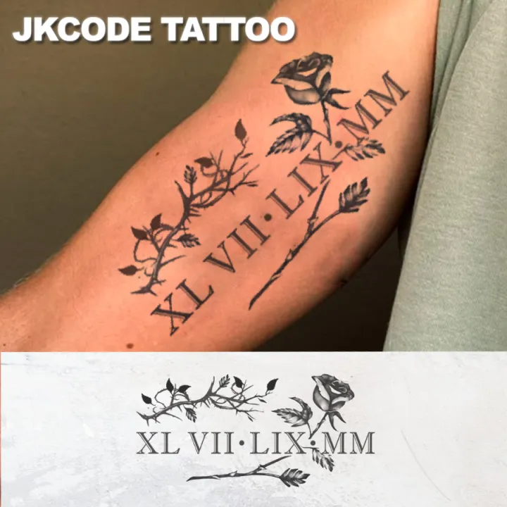 Waterproof%20Semi-permanent%20Tattoos,Thorn%20Rose,%20Roman%20Numeral%20Temporary%20Tattoos,Botanical,%20Wrist%20Tattoos,Lasts%201-2%20Weeks%20-%20Image%203