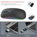 LED Wireless Mouse Rechargeable Silent Bluetooth-compatible Mouse Portable Dual Mode Computer Mice for Laptop Desktop MacBook. 