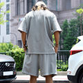2024 Summer New Men's Set Japanese Style Plus Size Casual Loose Sports Suit Short Sleeve T-shirt Shorts Two-piece Men's Clothing. 