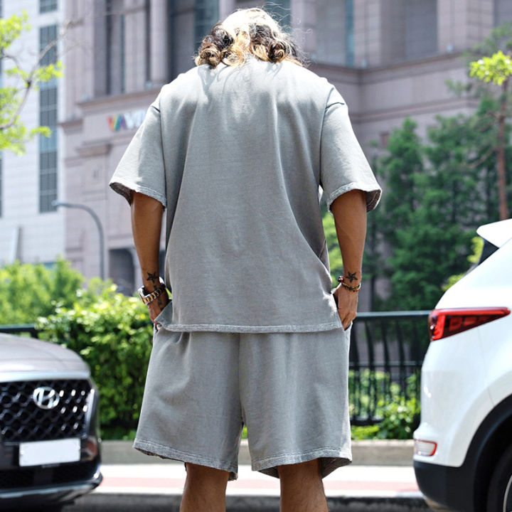2024%20Summer%20New%20Men's%20Set%20Japanese%20Style%20Plus%20Size%20Casual%20Loose%20Sports%20Suit%20Short%20Sleeve%20T-shirt%20Shorts%20Two-piece%20Men's%20Clothing%20-%20Image%205