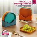 10Pcs Multi-function Spit Bone Dish Household Food Grade Plastic Spit Bone Dish Round Square Set Dining Table Garbage Plate. 