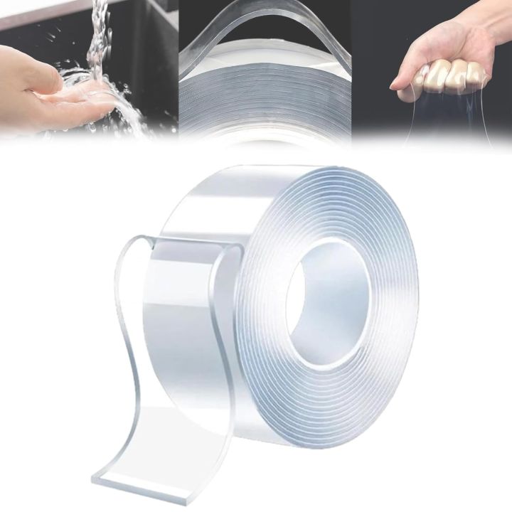 50mm Width Nano Tape 1-5M Reusable No Trace Waterproof Ultra-strong Wall Tape Strip Clear Double-sided Adhesive Mounting Tape