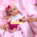 Mini 6 Inch Reborn Baby Doll Bettie 15CM Full Silicone Washable Body Girl Soft Solid Silicone Doll Birthday Christmas . 