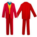Joker Cosplay Costume Set - Joaquin Phoenix Arthur Fleck Clown Red Dipped Outfit with Green Wig - Personalized Uniform Ensemble.