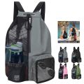 Drawstring Beach Storage Bag Sports Backpacks Basketball Bag Men Women Beach Backpacks Summer Swim Rucksack Mesh Sports Bag. 
