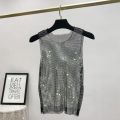 Y2k Hot Girl Vest Summer New Style Bright Hollow Hot Diamond Bling Top Super Fairy Thin Net Shirt Women's Trend. 
