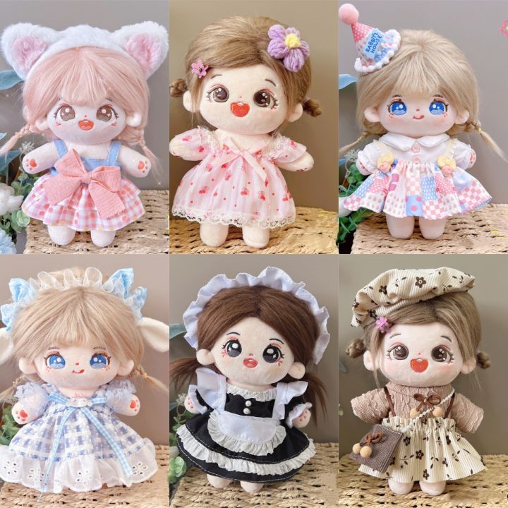 Pretty Dress Clothes for 20cm Cotton Plush Toys Dress Up Clothing Princess Skirt Cute Casual Suit Socks Set Girls Brithday