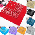 1/2PCS Fashion Hip Hop 100% Cotton Bandana Square Scarf 55cm*55cm Black Red Paisley Headband Printed For Women/Men/Boys/Girls.