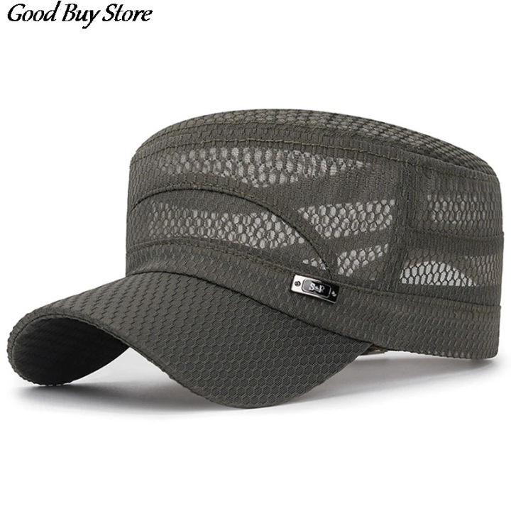 Men's%20Full%20Mesh%20Visor%20Cap%20Snapback%20Outdoor%20Training%20Caps%20Casual%20Flat%20Caps%20Summer%20Office%20Breathable%20Sun%20Hat%20Men's%20New%20Sports%20Caps%20-%20Image%203