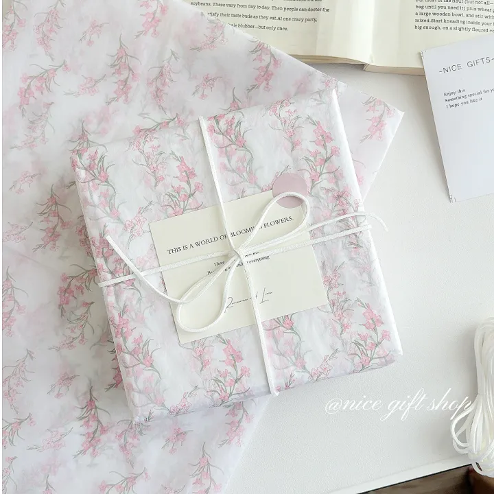 10/20pcs%20Pink%20Floral%20Tissue%20Paper%20Girl's%20Heart%20%20Wrapping%20Paper%20Holiday%20Birthday%20%20Decorative%20Paper%20Flower%20Wrapping%20Paper%20-%20Image%205