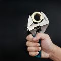 1pc 4.6-Inch Adjustable Wrench - Wide Jaw, Short Handle Mini Wrench with Laser-Engraved Markings and  Grip - Durable Metal. 