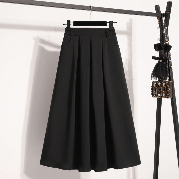 2026%20Plus%20Size%20Skirts%20Solid%20Versatile%20Medium%20Length%20Pleated%20Skirt%20A-Line%20Maxi%20Gown%20Spring%20Autumn%20New%20Half-length%20Umbrella%20Skirt%20-%20Image%207