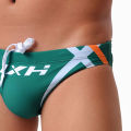 Mens Tight Swim Briefs Low Waist With Back Drainage Line Comfortable Fashion Quick Dry Elastic Drawstring Swimwear For Surf.