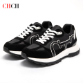 CHCH Women Tennis Shoes New Leather Splicing Student Sports Shoes. 