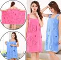 Bathroom Women Bath Towels Wearable Towel Dress Beach Adults Bath Gown SPA Sling Robes Home Nightwear Microfiber Women Bathrobe.